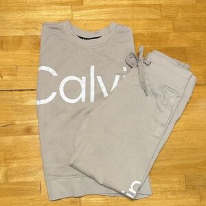 Calvin Klein Beige Sweatshirt and Joggers Set